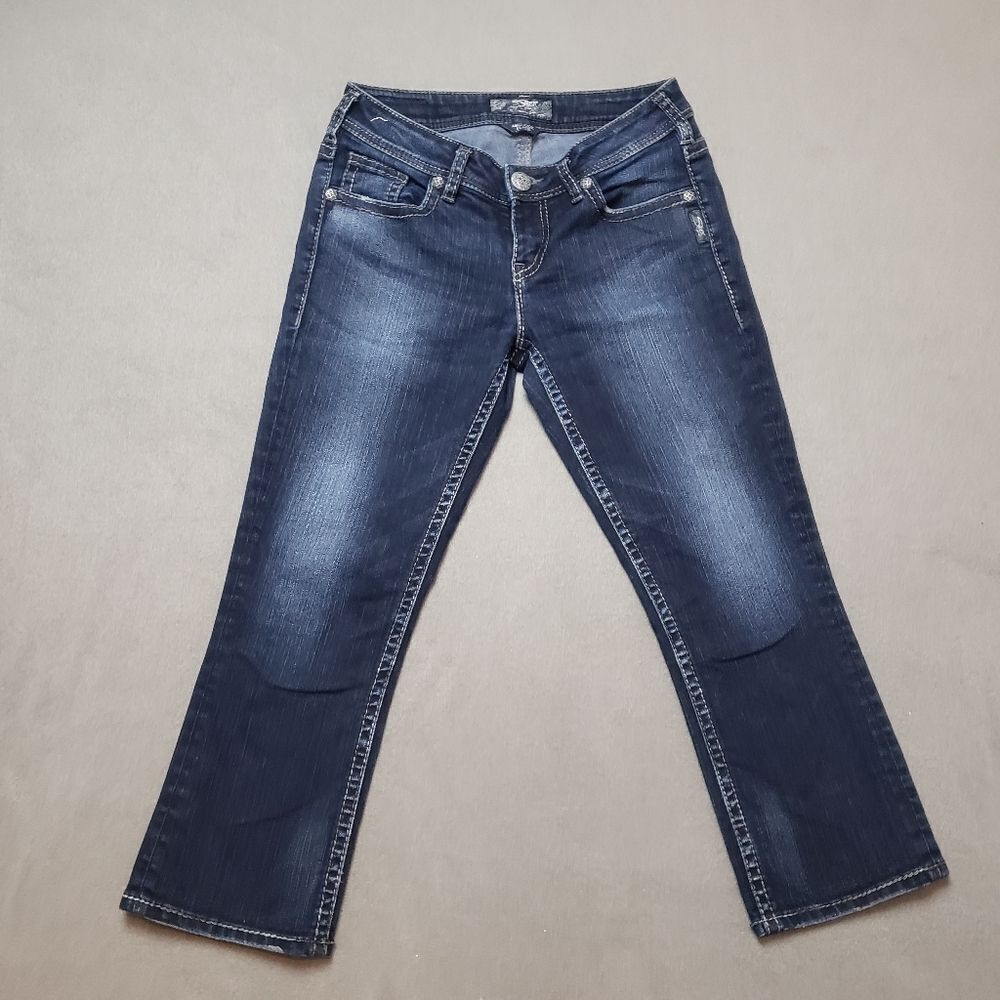Silver Aiko Kick Flare Capri / Crop / Shorts / jeans size 27